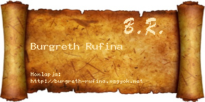 Burgreth Rufina névjegykártya